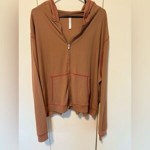 Fabletics Women's Zip-up Waffle Hoodie in Teddy Fuchsia, Size 4X, EUC